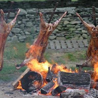 Lambs roasting