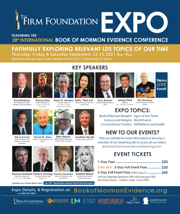 Speakers List – Sept. 2021 Book of Mormon Evidence Conference