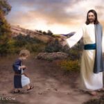 borup jesus-christ-following-in-his-footsteps-panoramic-painting-by-brent-borup-large