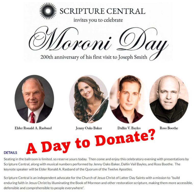 Moroni Day- A Day for Donating to Scripture Central!